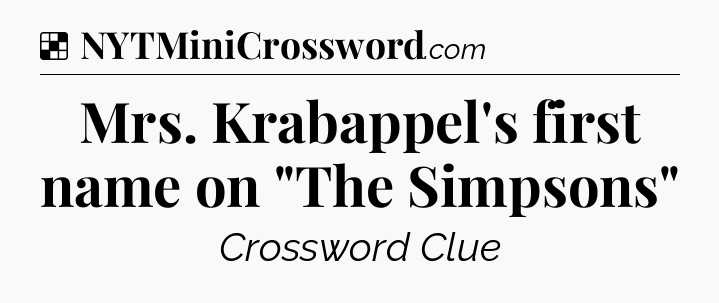 Solution: Mrs. Krabappel's first name on 