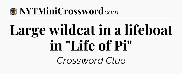 Large wildcat in a lifeboat in 