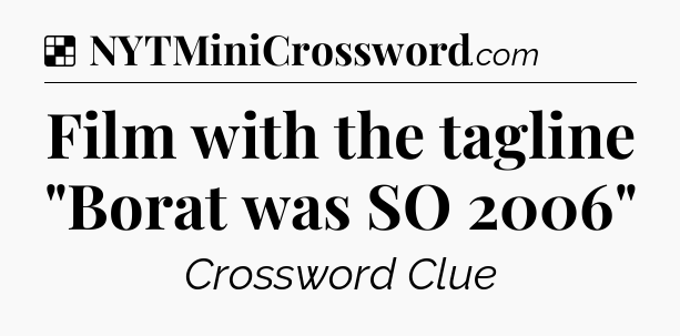 Solution: Film with the tagline 