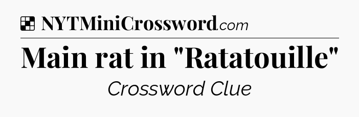 Solution: Main rat in 