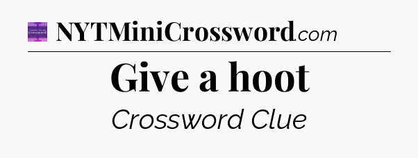 Give a hoot - Thomas Joseph Crossword