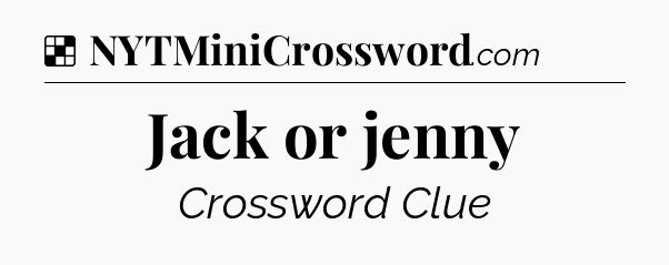 Solution: Jack or jenny - NYT Crossword