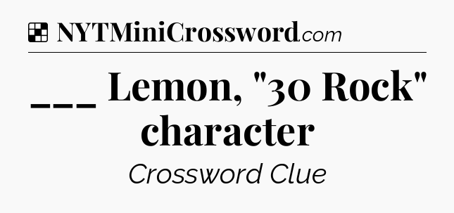 Solution: ___ Lemon, 