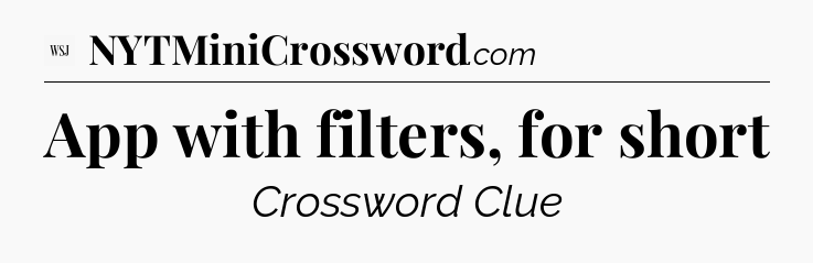App with filters, for short - WSJ Crossword