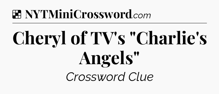 Solution: Cheryl of TV's 
