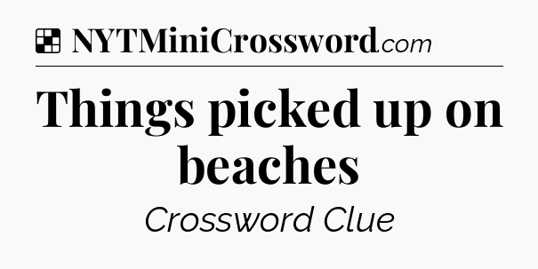 Solution: Things picked up on beaches - NYT Crossword