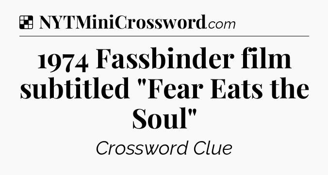 Solution: 1974 Fassbinder film subtitled 