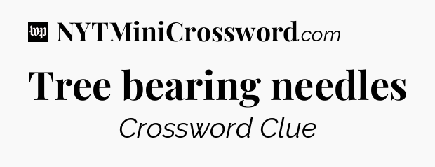 Tree bearing needles Crossword Clue