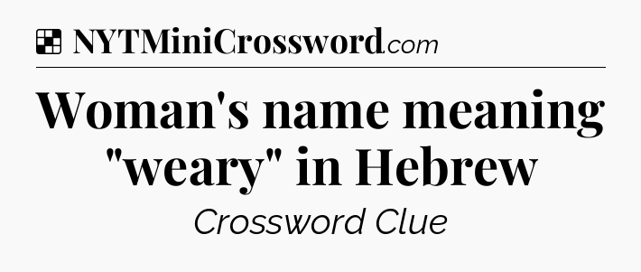 Solution: Woman's name meaning 