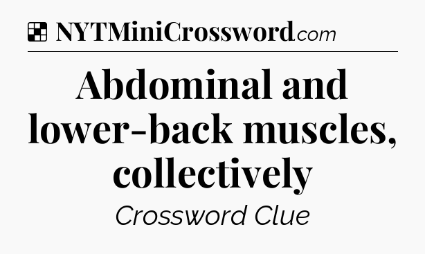 Solution: Abdominal and lower-back muscles, collectively - NYT Crossword