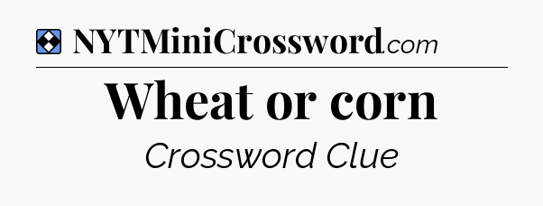 Solution: Wheat or corn - NYT Mini Crossword