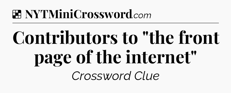 Solution: Contributors to 