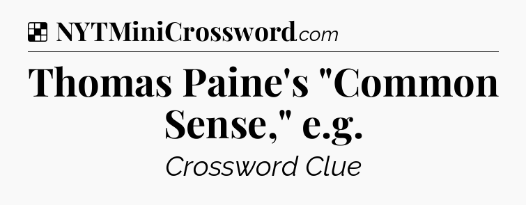 Solution: Thomas Paine's 