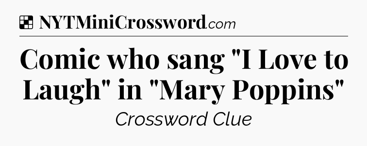 Solution: Comic who sang 