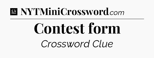 Contest form - LA Times Crossword
