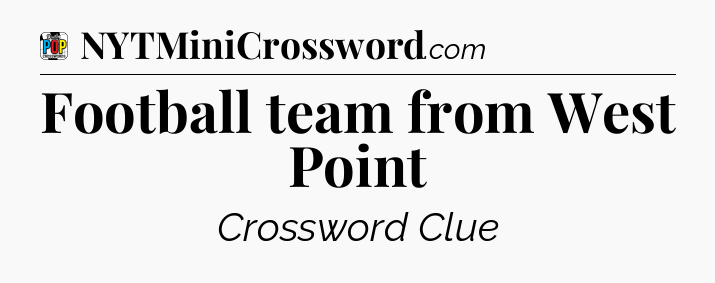 Football team from West Point Crossword Clue