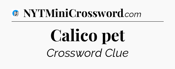 Calico pet Crossword Clue