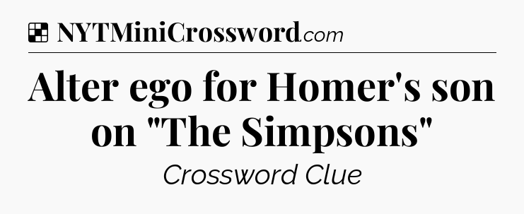 Solution: Alter ego for Homer's son on 