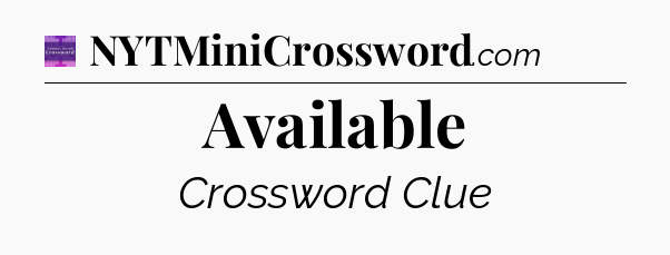 Available - Thomas Joseph Crossword