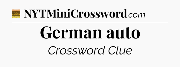 German auto - Eugene Sheffer Crossword