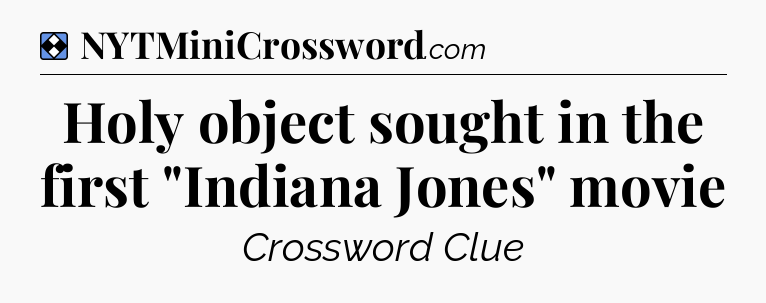 Solution: Holy object sought in the first 