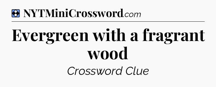 Solution: Evergreen with a fragrant wood - NYT Mini Crossword