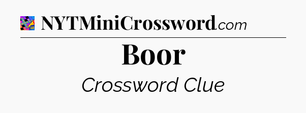 Boor Crossword Clue