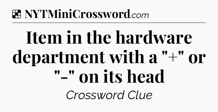 Solution: Item in the hardware department with a 