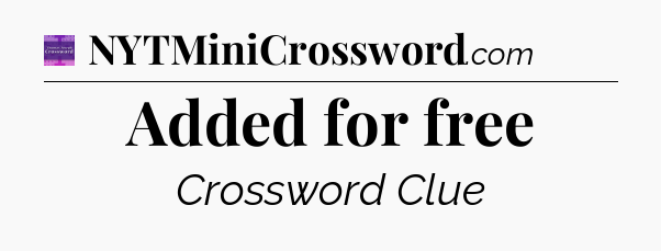 Added for free - Thomas Joseph Crossword