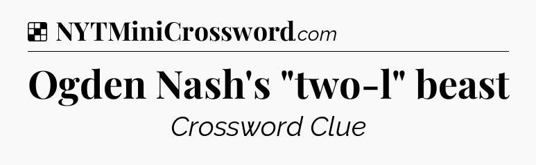 Solution: Ogden Nash's 