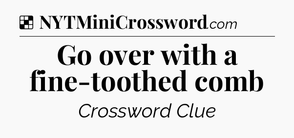 Solution: Go over with a fine-toothed comb - NYT Crossword