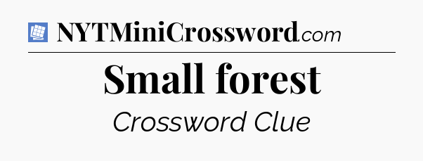 Small forest Puzzle Page Crossword Clue