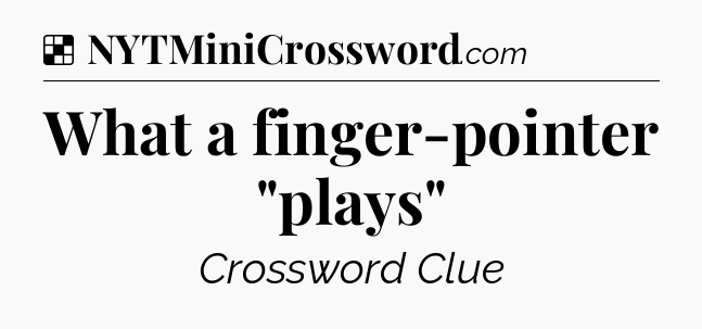 Solution: What a finger-pointer 