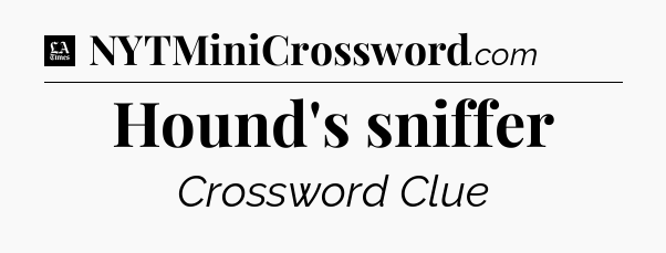 Hound's sniffer - LA Times Crossword
