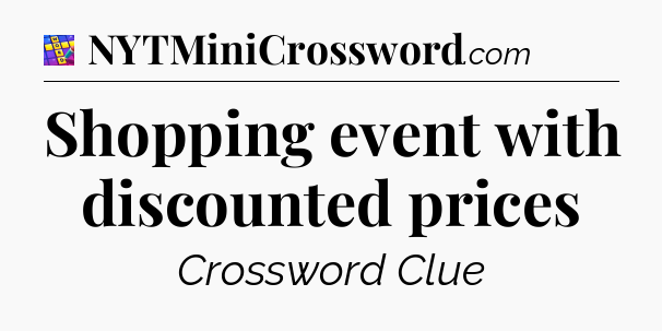 Shopping event with discounted prices Codycross
