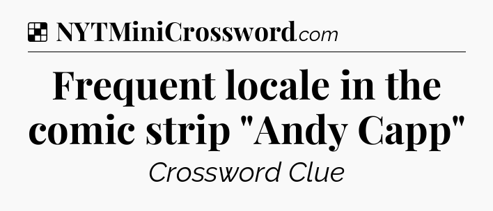 Solution: Frequent locale in the comic strip 