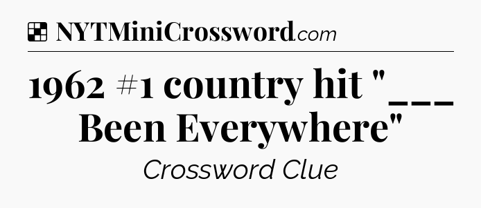 Solution: 1962 #1 country hit 
