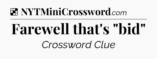 Solution: Farewell that's 