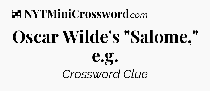 Solution: Oscar Wilde's 