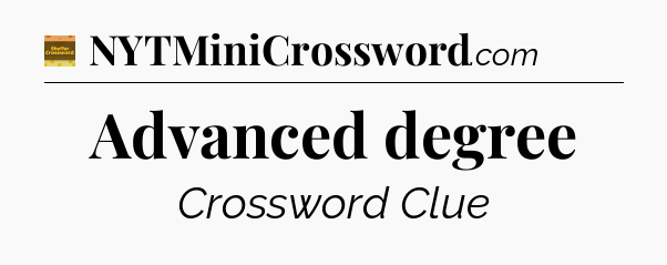Advanced degree - Eugene Sheffer Crossword