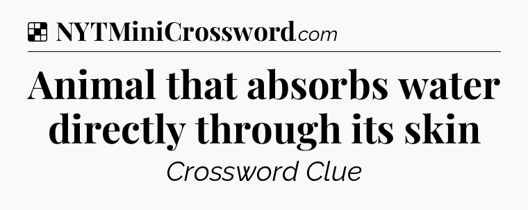 Solution: Animal that absorbs water directly through its skin - NYT Crossword
