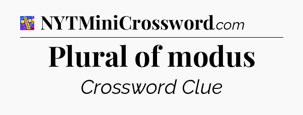 Plural of modus Codycross