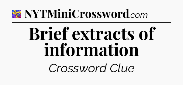 Brief extracts of information Codycross