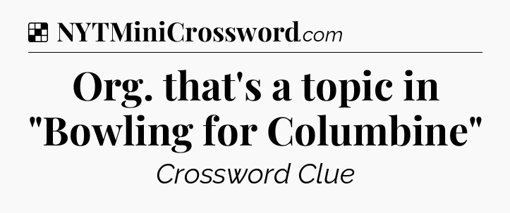 Solution: Org. that's a topic in 