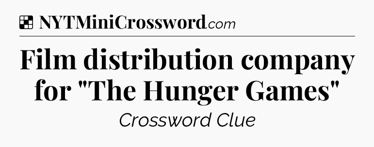 Solution: Film distribution company for 