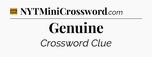 Genuine - Eugene Sheffer Crossword