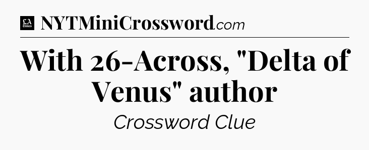 With 26-Across, 