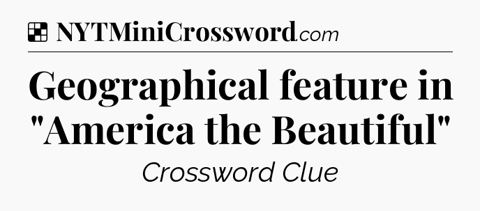 Solution: Geographical feature in 