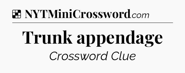 Solution: Trunk appendage - NYT Crossword