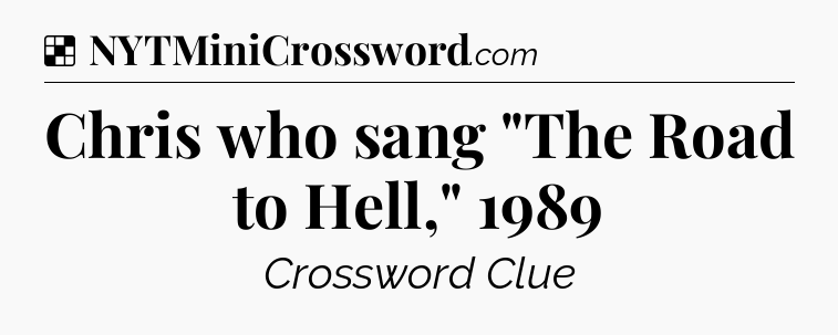 Solution: Chris who sang 